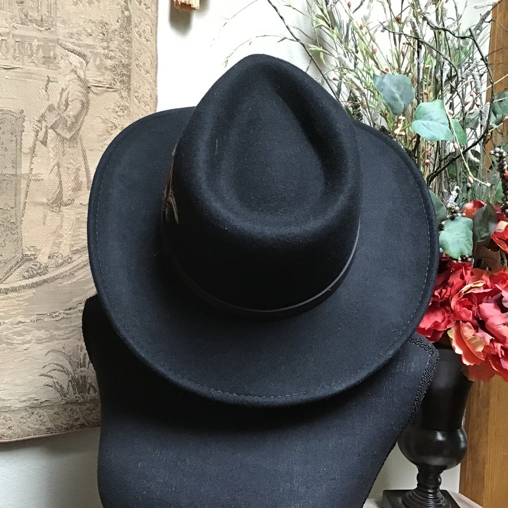 Scala Black Hat with Feather Accent - Picture 3 of 9